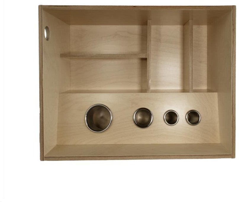 Hair Dryer Box with Polish Chrome Grommets drawer box